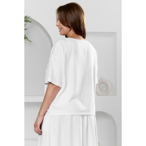 Блузка женская "Камео-4" плательная ткань (р-ры: 48-58) белый