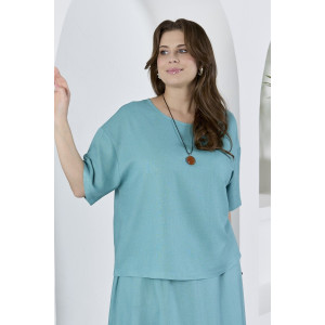 Блузка женская "Камео-4" плательная ткань (р-ры: 48-58) бирюзовый