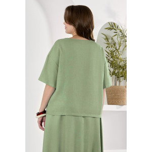 Блузка женская "Камео-4" плательная ткань (р-ры: 48-58) хаки