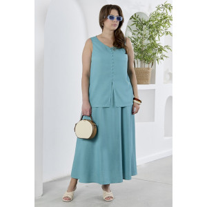 Блузка-топ женская "Камео-6" плательная ткань (р-ры: 48-58) бирюзовый