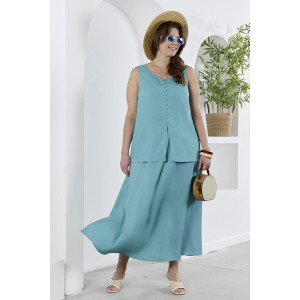 Блузка-топ женская "Камео-6" плательная ткань (р-ры: 48-58) бирюзовый