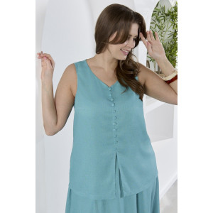 Блузка-топ женская "Камео-6" плательная ткань (р-ры: 48-58) бирюзовый