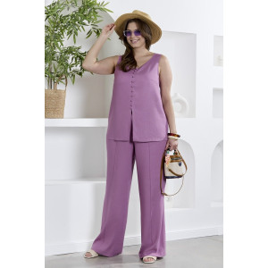 Блузка-топ женская "Камео-6" плательная ткань (р-ры: 48-58) лиловый