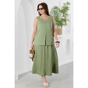 Блузка-топ женская "Камео-6" плательная ткань (р-ры: 48-58) хаки