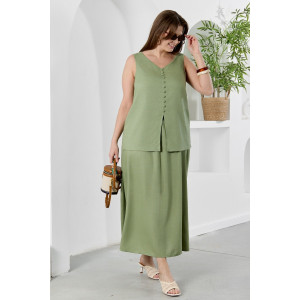 Блузка-топ женская "Камео-6" плательная ткань (р-ры: 48-58) хаки