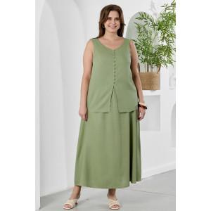 Блузка-топ женская "Камео-6" плательная ткань (р-ры: 48-58) хаки