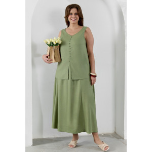 Блузка-топ женская "Камео-6" плательная ткань (р-ры: 48-58) хаки