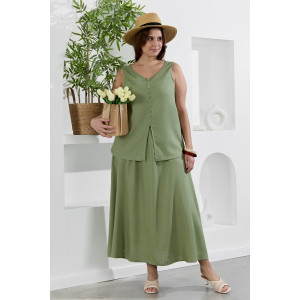 Блузка-топ женская "Камео-6" плательная ткань (р-ры: 48-58) хаки