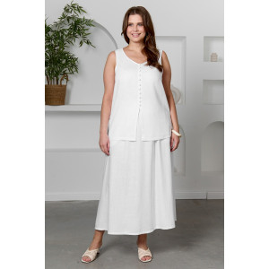 Блузка-топ женская "Камео-6" плательная ткань (р-ры: 48-58) белый