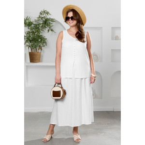 Блузка-топ женская "Камео-6" плательная ткань (р-ры: 48-58) белый