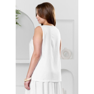 Блузка-топ женская "Камео-6" плательная ткань (р-ры: 48-58) белый