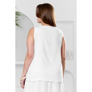 Блузка-топ женская "Камео-6" плательная ткань (р-ры: 48-58) белый