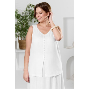 Блузка-топ женская "Камео-6" плательная ткань (р-ры: 48-58) белый