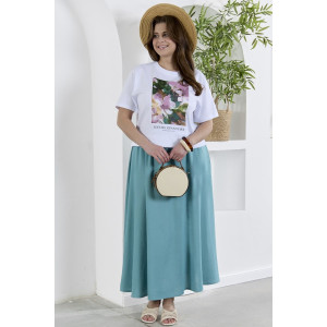 Юбка женская "Камео-5" плательная ткань (р-ры: 48-58) бирюзовый