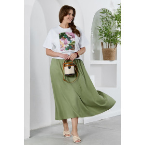 Юбка женская "Камео-5" плательная ткань (р-ры: 48-58) хаки