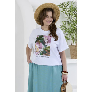 Футболка женская "Камео-7" кулирка (р-ры: 48-58) белый