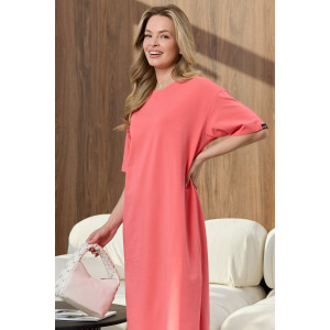 Платье-туника женское "Инта" кулирка с лайкрой (р-ры: 44-62) коралловый