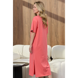 Платье-туника женское "Инта" кулирка с лайкрой (р-ры: 44-62) коралловый