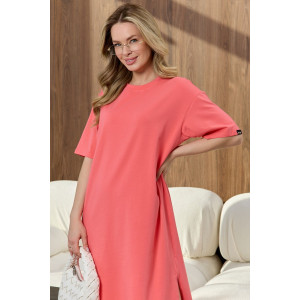 Платье-туника женское "Инта" кулирка с лайкрой (р-ры: 44-62) коралловый