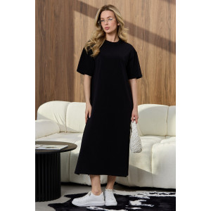 Платье-туника женское "Инта" кулирка с лайкрой (р-ры: 44-62) черный