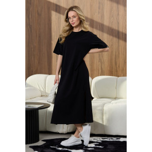 Платье-туника женское "Инта" кулирка с лайкрой (р-ры: 44-62) черный