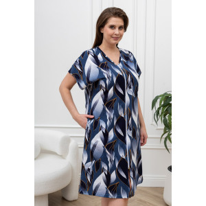 Халат женский "Хомли" кулирка (р-ры: 50-64) индиго