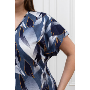 Халат женский "Хомли" кулирка (р-ры: 50-64) индиго