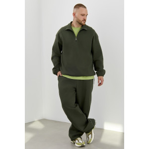 Толстовка мужская "Интер-1" интерлок-пике (р-ры: 48-58) хаки