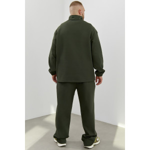 Толстовка мужская "Интер-1" интерлок-пике (р-ры: 48-58) хаки