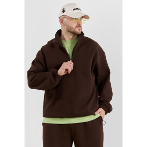 Толстовка мужская "Интер-1" интерлок-пике (р-ры: 48-58) коричневый