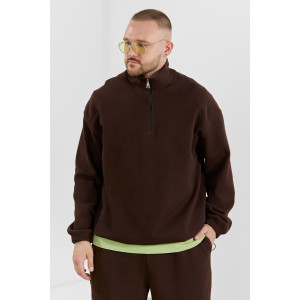 Толстовка мужская "Интер-1" интерлок-пике (р-ры: 48-58) коричневый