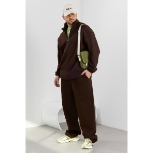 Толстовка мужская "Интер-1" интерлок-пике (р-ры: 48-58) коричневый