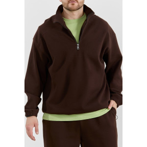 Толстовка мужская "Интер-1" интерлок-пике (р-ры: 48-58) коричневый