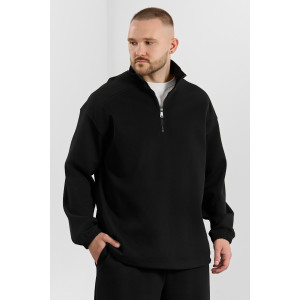 Толстовка мужская "Интер-1" интерлок-пике (р-ры: 48-58) черный