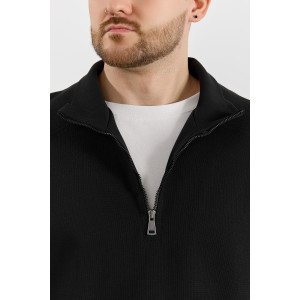 Толстовка мужская "Интер-1" интерлок-пике (р-ры: 48-58) черный