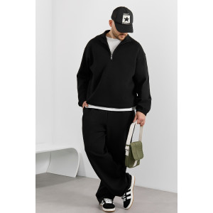 Толстовка мужская "Интер-1" интерлок-пике (р-ры: 48-58) черный