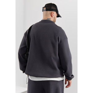 Толстовка мужская "Интер-1" интерлок-пике (р-ры: 48-58) графитовый