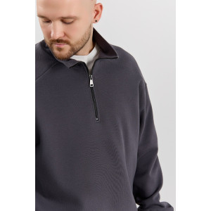 Толстовка мужская "Интер-1" интерлок-пике (р-ры: 48-58) графитовый