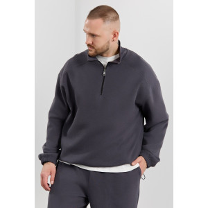 Толстовка мужская "Интер-1" интерлок-пике (р-ры: 48-58) графитовый