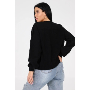 Джемпер женский "Вэнди" вязаный трикотаж (р-ры: 42-44) черный Джемпер женский "Вэнди" вязаный трикотаж (р-ры: 42-44) черный