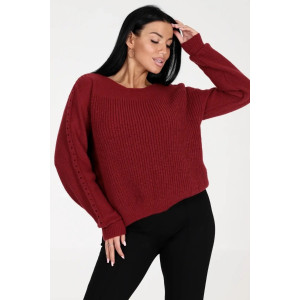 Джемпер женский "Вэнди" вязаный трикотаж (р-ры: 42-44) бордовый Джемпер женский "Вэнди" вязаный трикотаж (р-ры: 42-44) бордовый