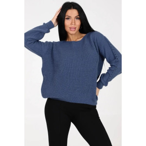 Джемпер женский "Вэнди" вязаный трикотаж (р-ры: 42-44) темно-синий Джемпер женский "Вэнди" вязаный трикотаж (р-ры: 42-44) темно-синий