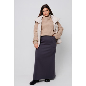 Юбка женская Ю24 (100 см) футер 3-х нитка с начесом (последний размер) графит 52