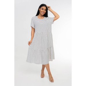 Платье женское 1890/8 штапель (последний размер) белый-черный 48,50,52,54,58,60 Платье женское 1890/8 штапель (последний размер) белый-черный 48,50,52,54,58,60