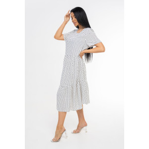 Платье женское 1890/8 штапель (последний размер) белый-черный 48,50,52,54,58,60 Платье женское 1890/8 штапель (последний размер) белый-черный 48,50,52,54,58,60