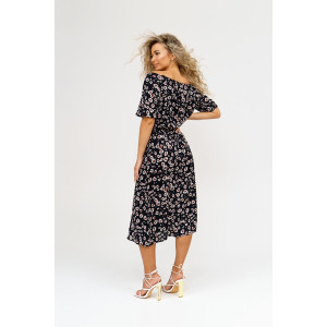 Платье женское 1489/6 штапель (последний размер) коричневый-черный 52 Платье женское 1489/6 штапель (последний размер) коричневый-черный 52