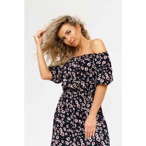 Платье женское 1489/6 штапель (последний размер) коричневый-черный 52 Платье женское 1489/6 штапель (последний размер) коричневый-черный 52