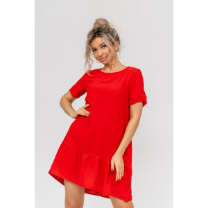 Платье женское 1425/9 жатка кантри (последний размер) красный 52 Платье женское 1425/9 жатка кантри (последний размер) красный 52