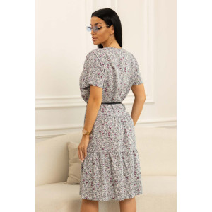 Платье женское 1890/12 штапель (последний размер) сиреневый-серый 48 Платье женское 1890/12 штапель (последний размер) сиреневый-серый 48