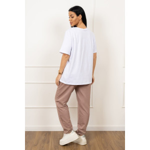 Костюм двойка женский 2064/2 кулирка-футер (последний размер) белый-какао 52,56 Костюм двойка женский 2064/2 кулирка-футер (последний размер) белый-какао 52,56